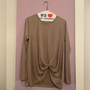 Beige long-sleeve with knotted detail